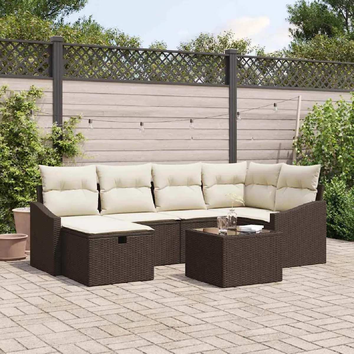 vidaXL Ensemble de canapé de jardin 7 pcs 55 x 62 x 69 cm