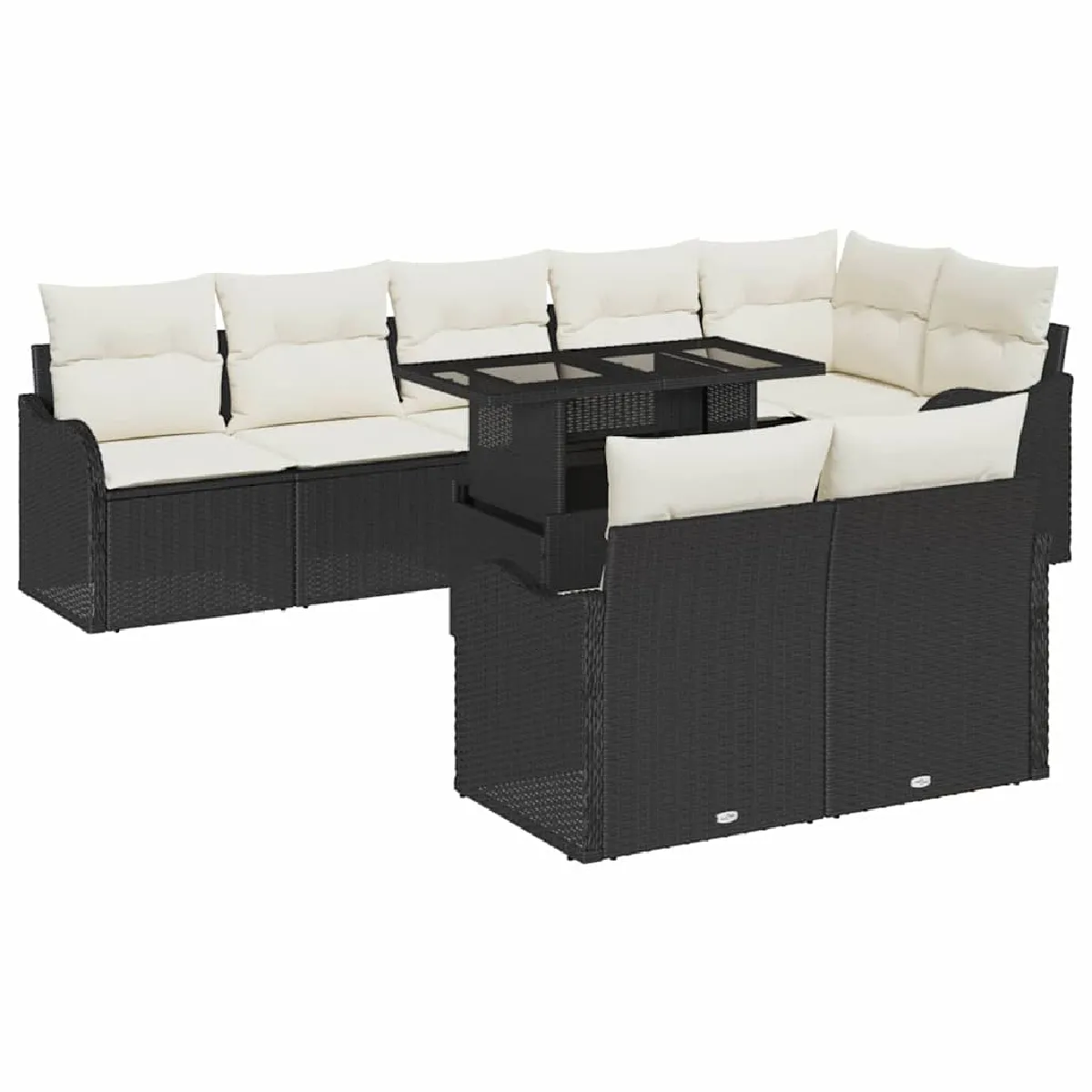 vidaXL Ensemble de canapé de jardin 9 pcs Poly Rattan - vue 3