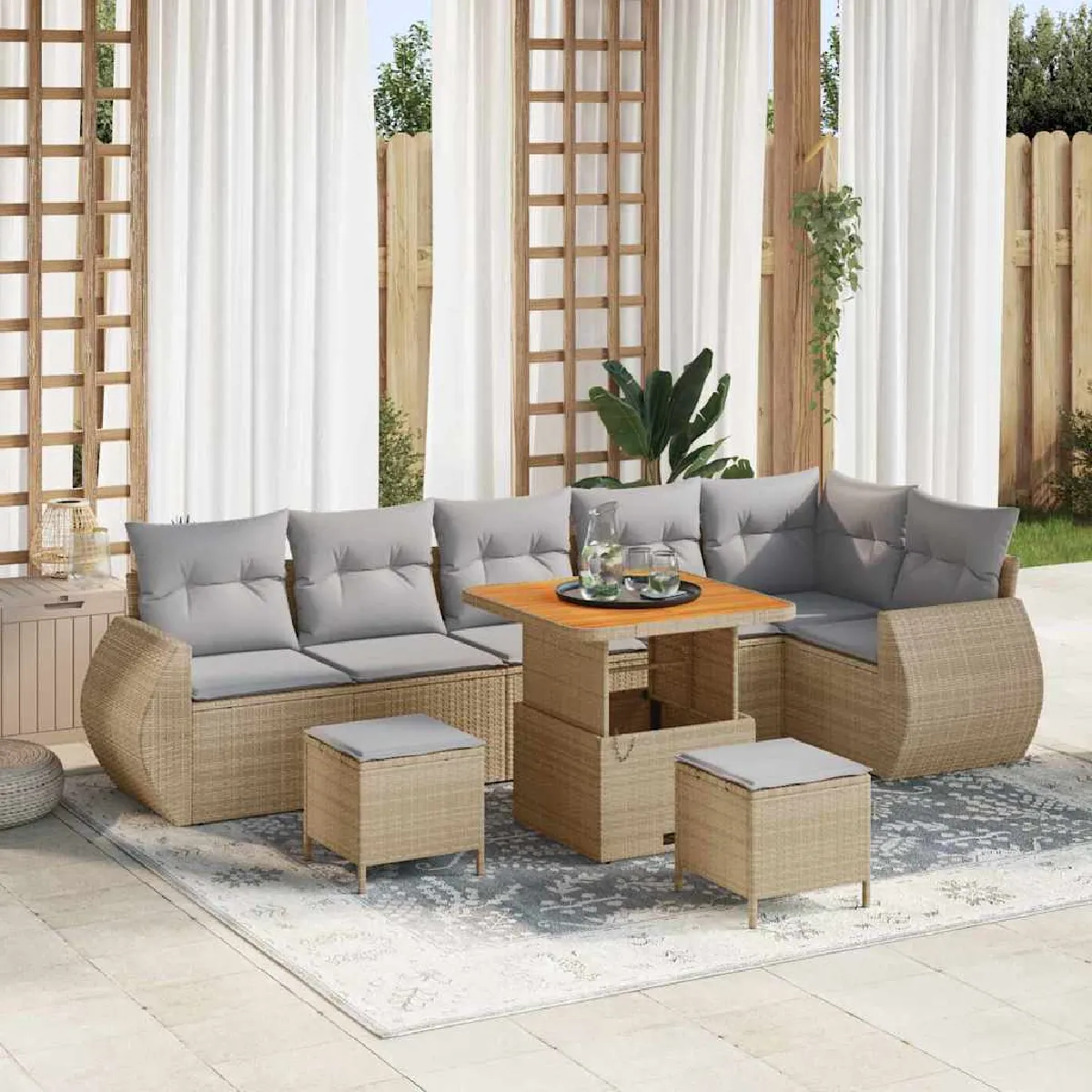 vidaXL Ensemble de canapé de jardin 9 pcs et - vue 2