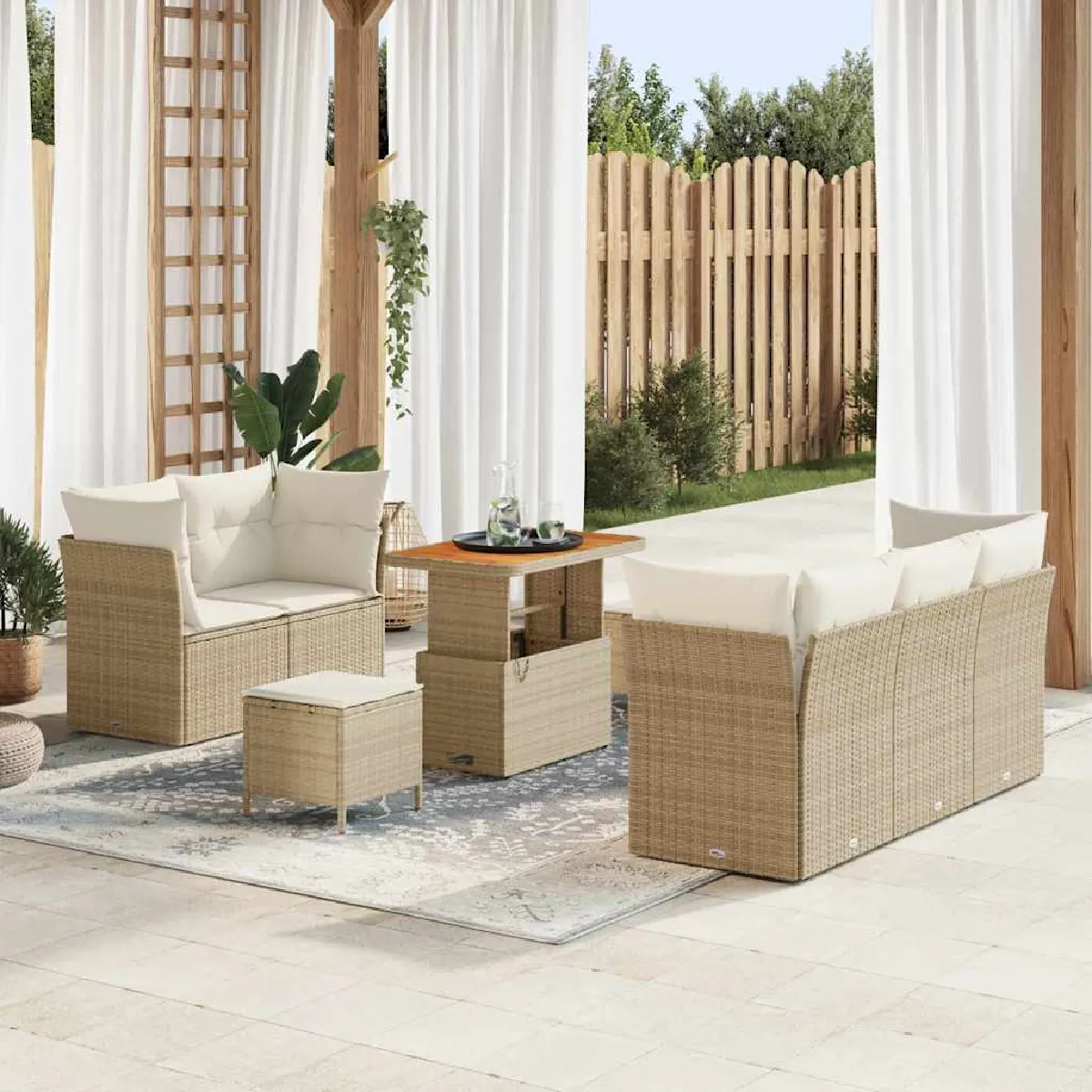vidaXL Ensemble de canapé de jardin 6 pcs Poly Rattan