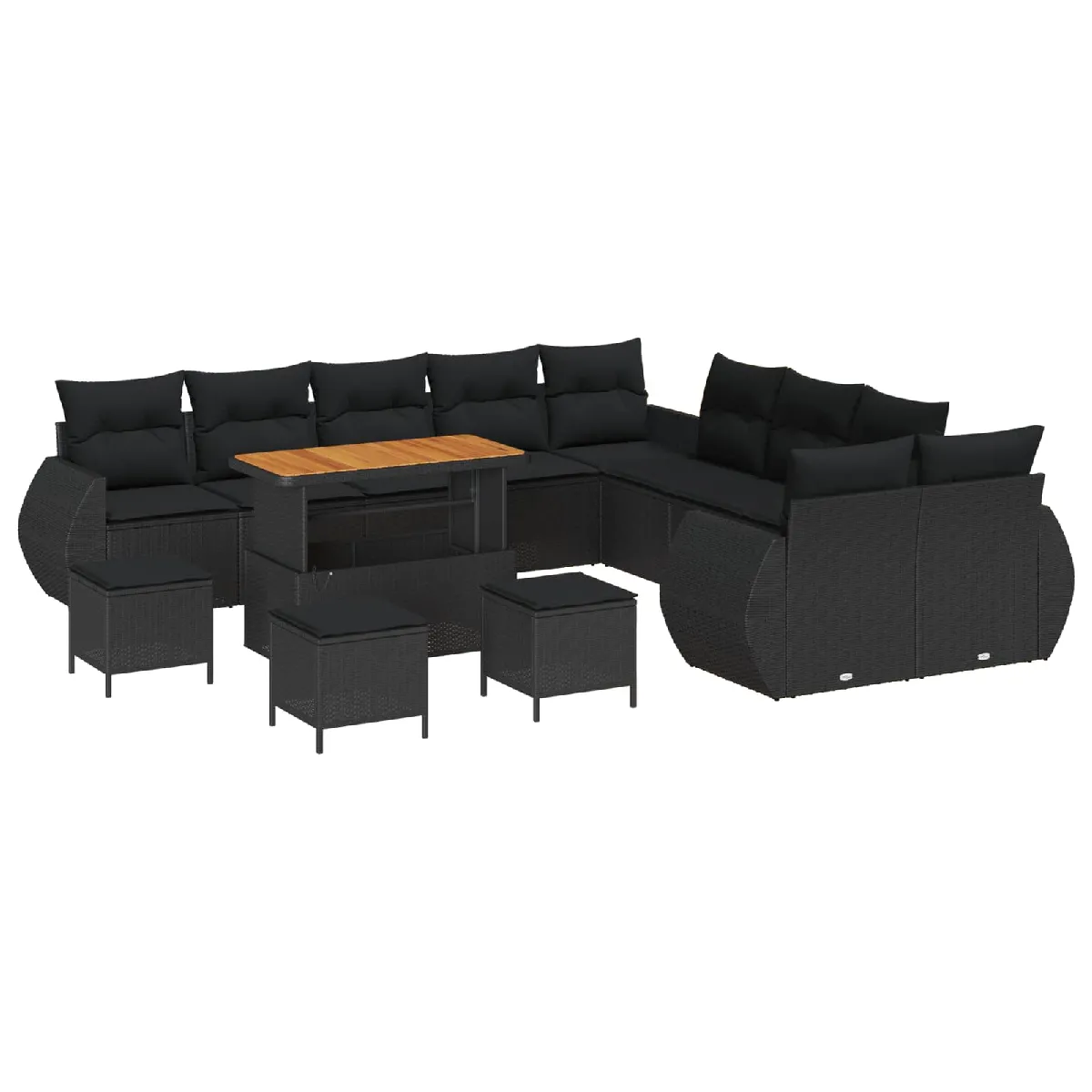 vidaXL Ensemble de canapé de jardin 14 pcs polyrotin Canapé de jardin al fresco mobilier extérieur résistant déco 3361941 - vue 2