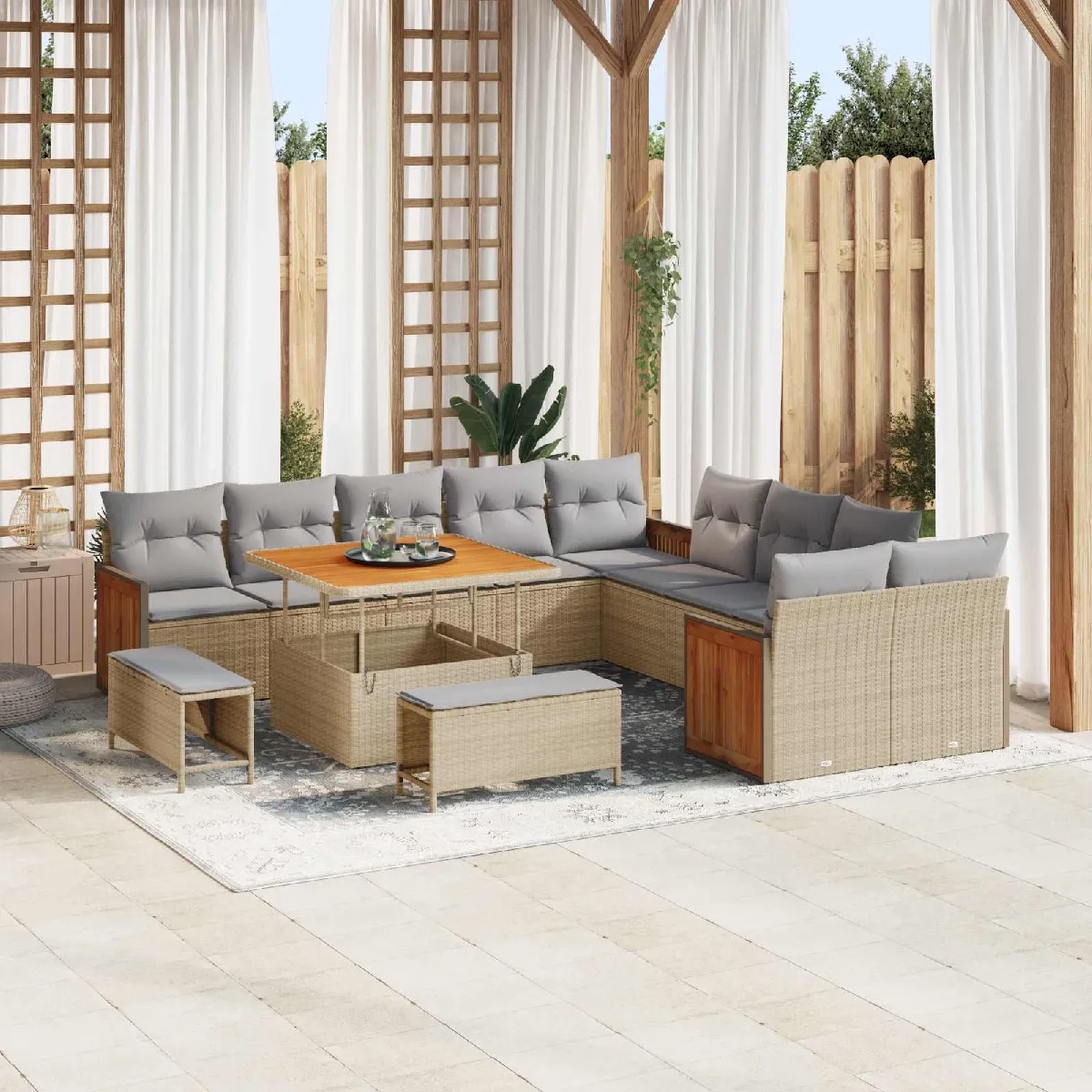 vidaXL Ensemble de canapé de jardin 13 pcs et - vue 4
