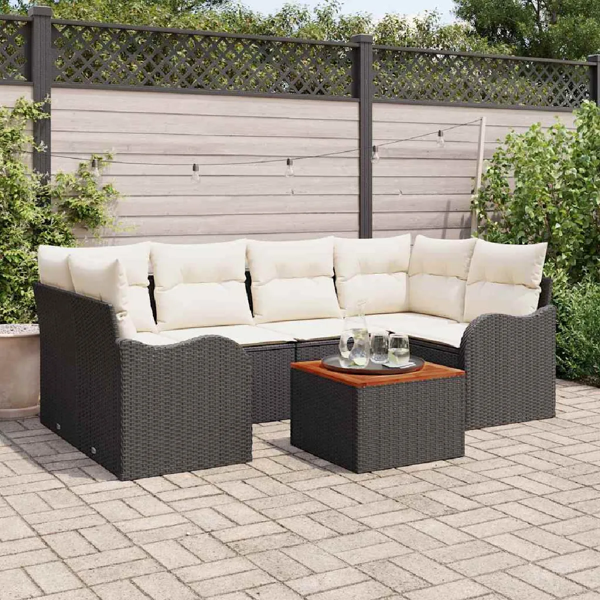 vidaXL Ensemble de canapé de jardin 7 pcs et - vue 9