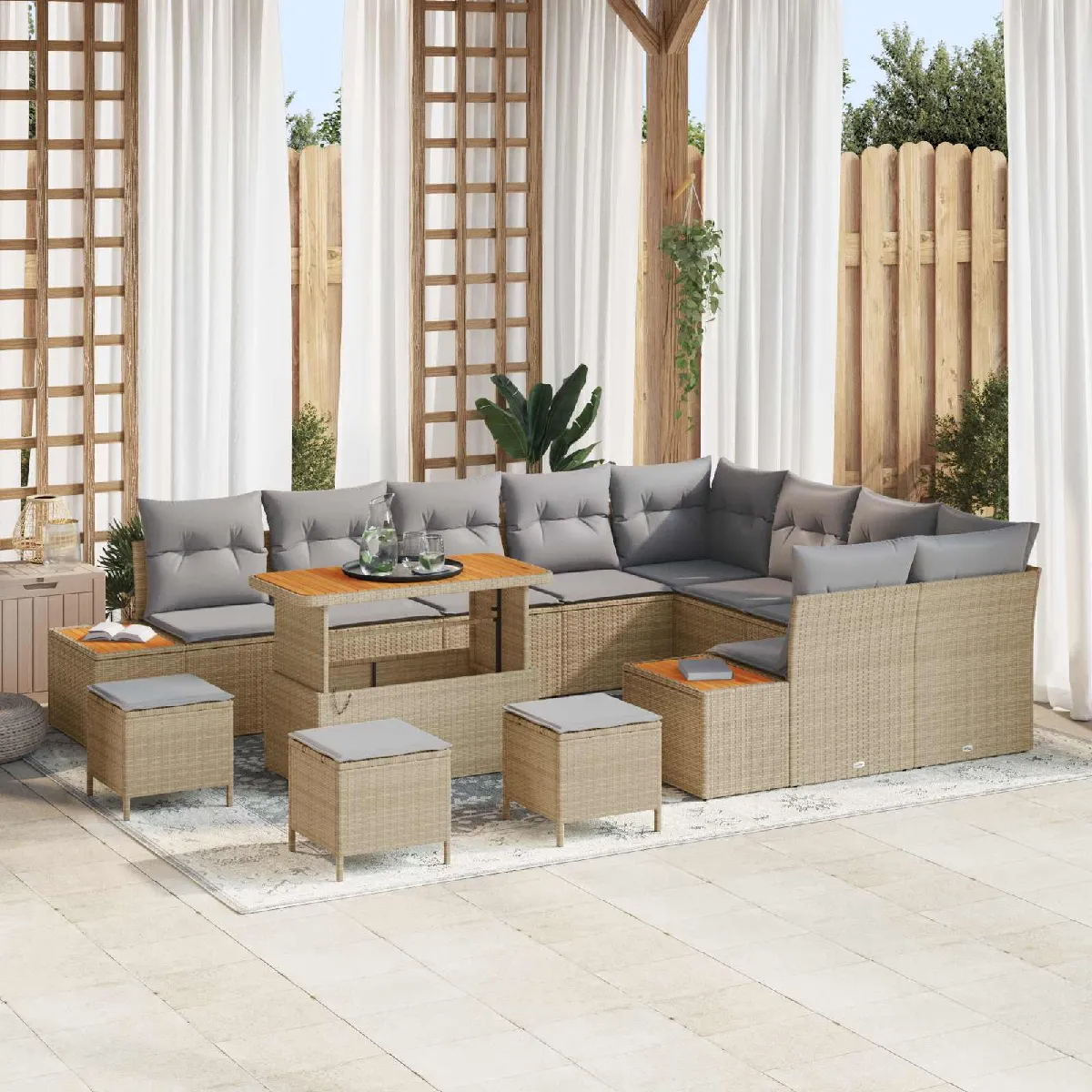 vidaXL Ensemble de canapé de jardin 13 pcs et - vue 2