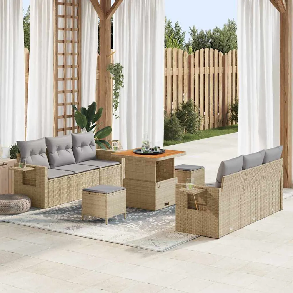vidaXL Ensemble de canapé de jardin 9 pcs et - vue 5