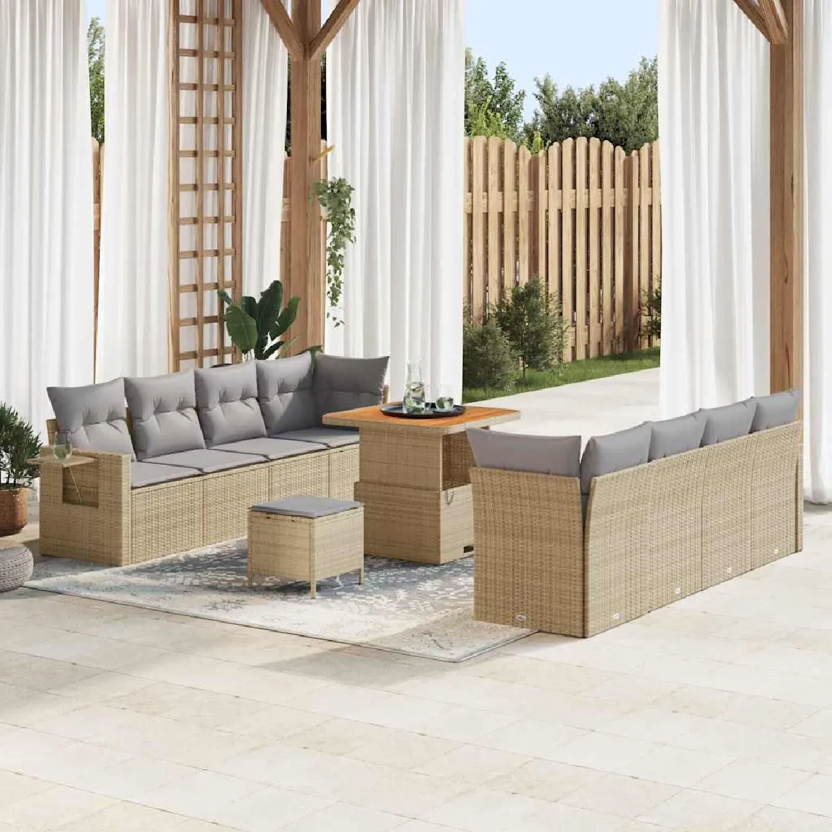 vidaXL Ensemble de canapé de jardin 11 pcs et - vue 9