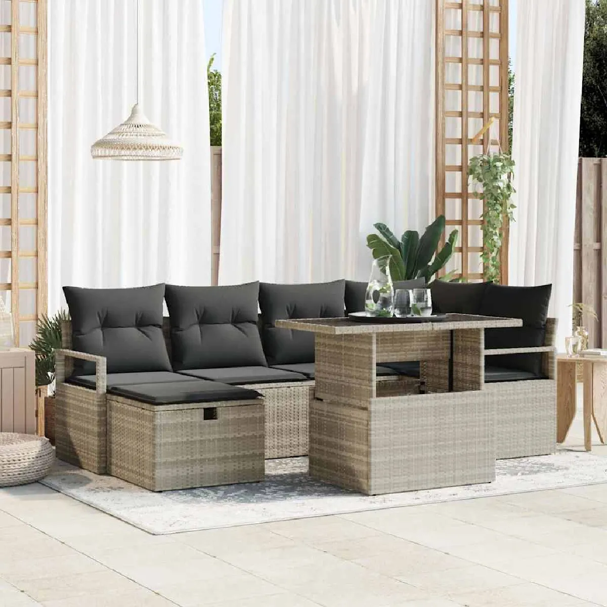 Vidaxl Ensemble De Canapé De Jardin 11 Pc Polyrotin