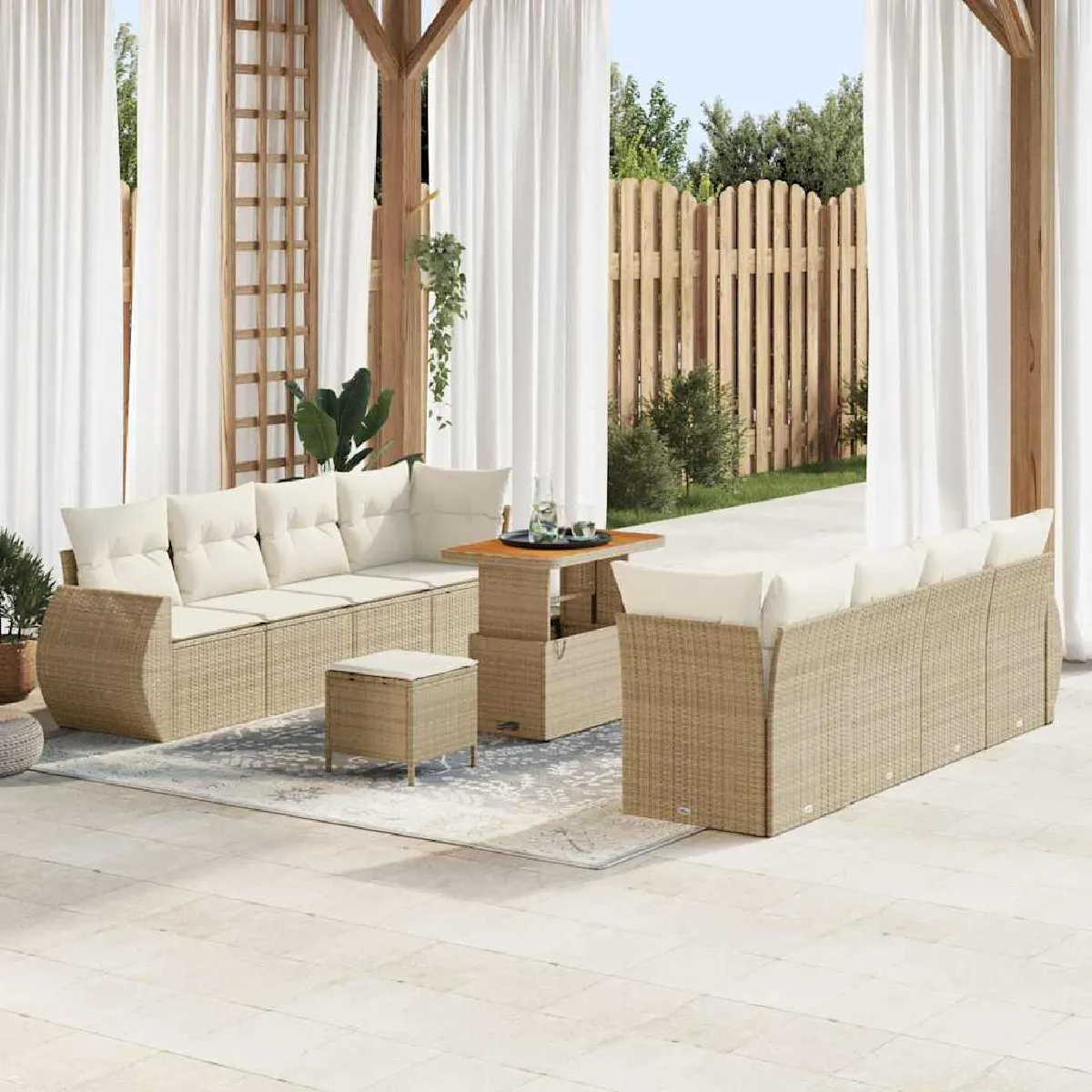 vidaXL Ensemble de canapé de jardin 11 pcs - vue 8
