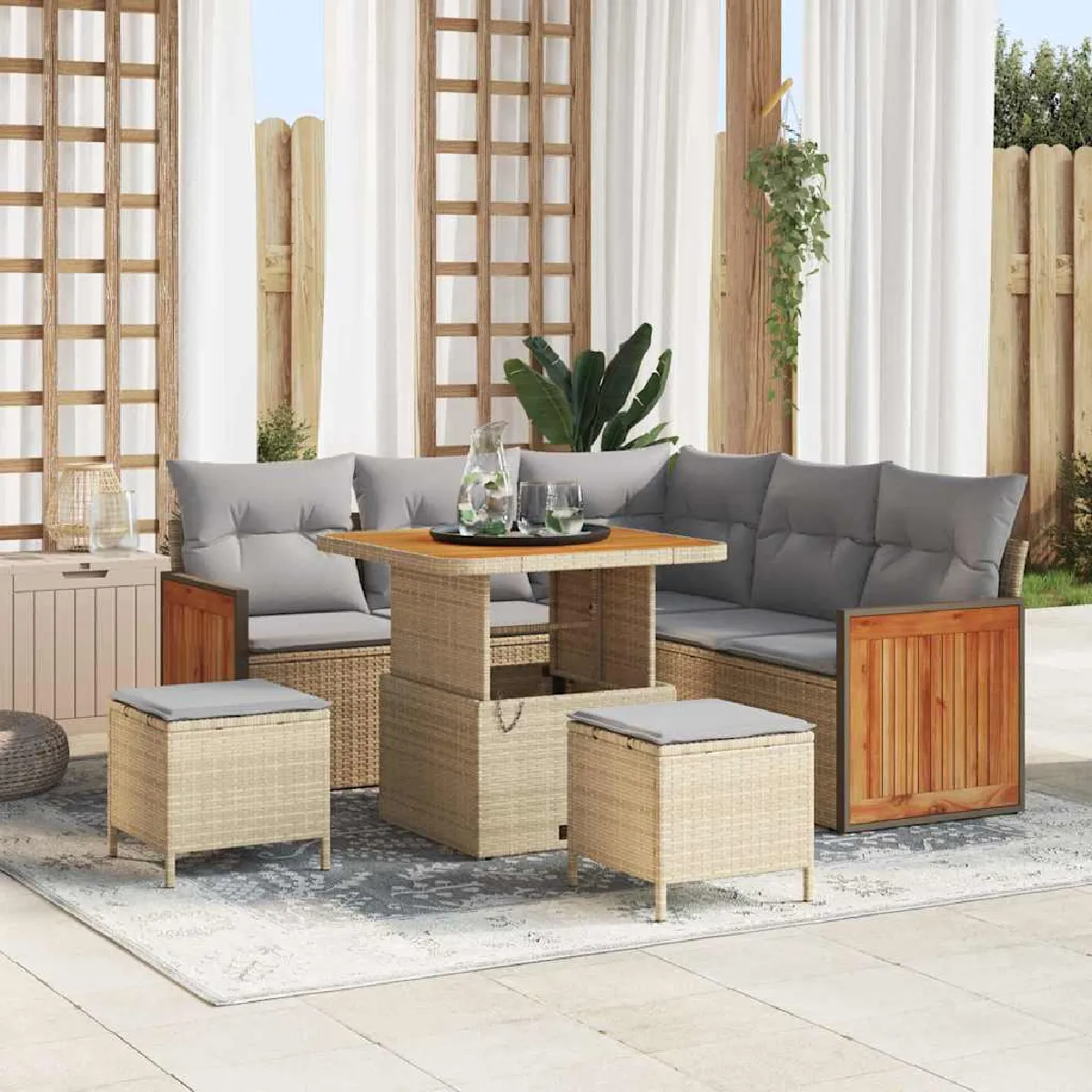 vidaXL Ensemble de canapé de jardin 9 pcs et - vue 3