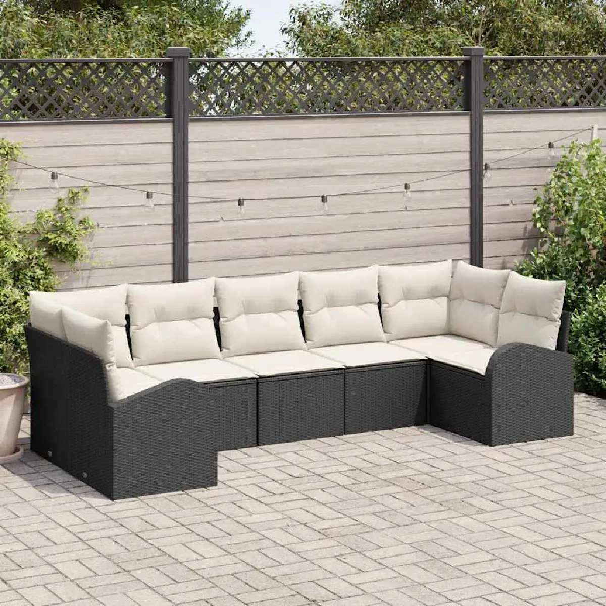vidaXL Ensemble de canapé de jardin 7 pcs et polyrotin - vue 10