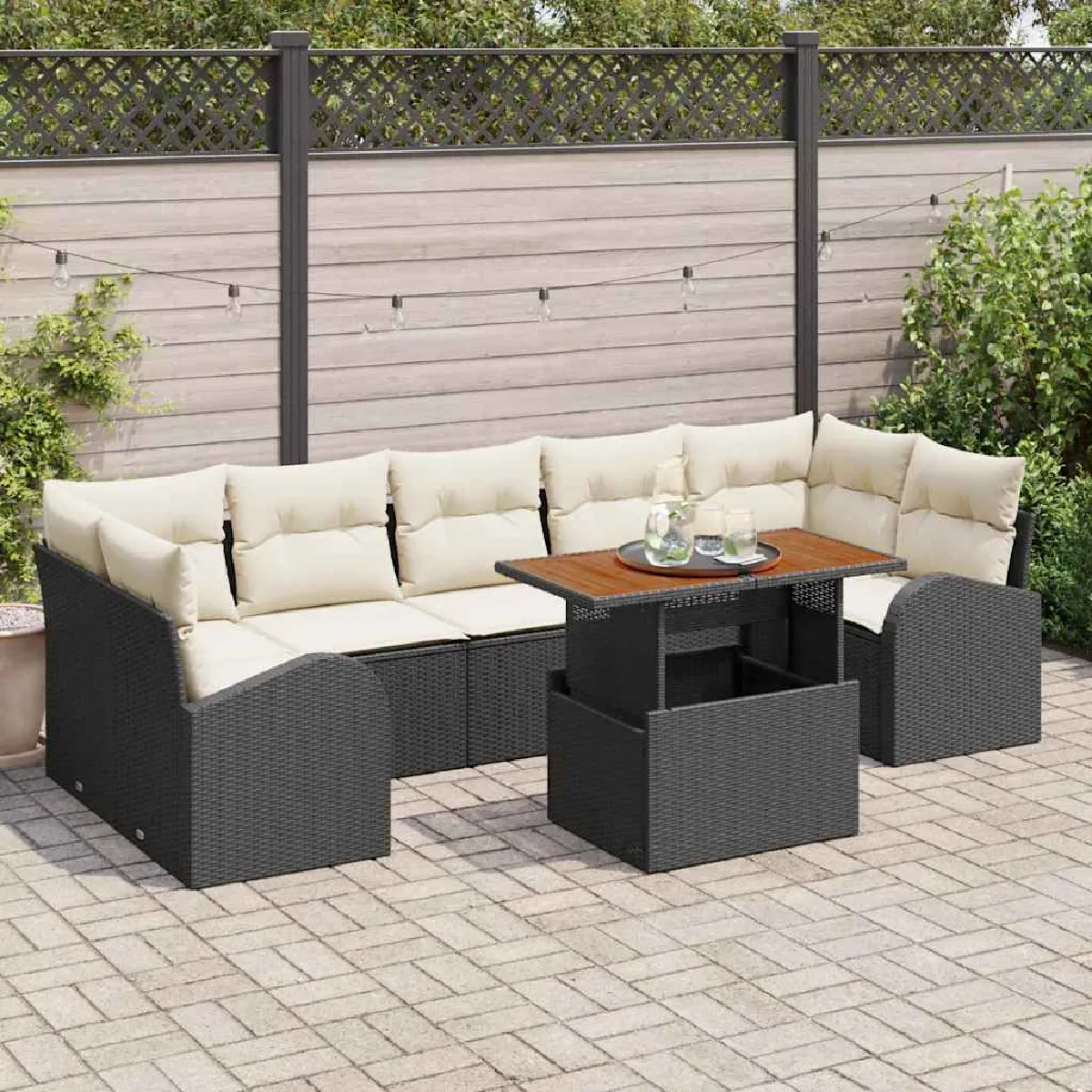 vidaXL Ensemble de canapé de jardin 8 pcs Poly rotin - vue 3