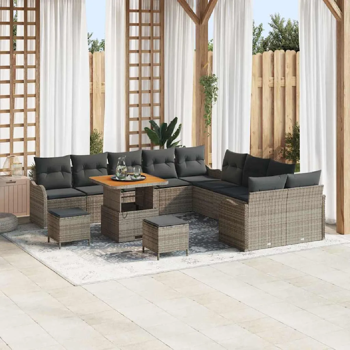 vidaXL Ensemble de canapé de jardin 13 pcs 110 x 55 x 71 cm - vue 8