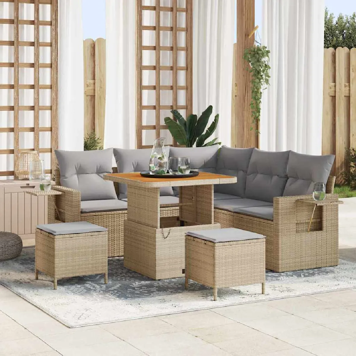 vidaXL Ensemble de canapé de jardin 9 pcs et - vue 4