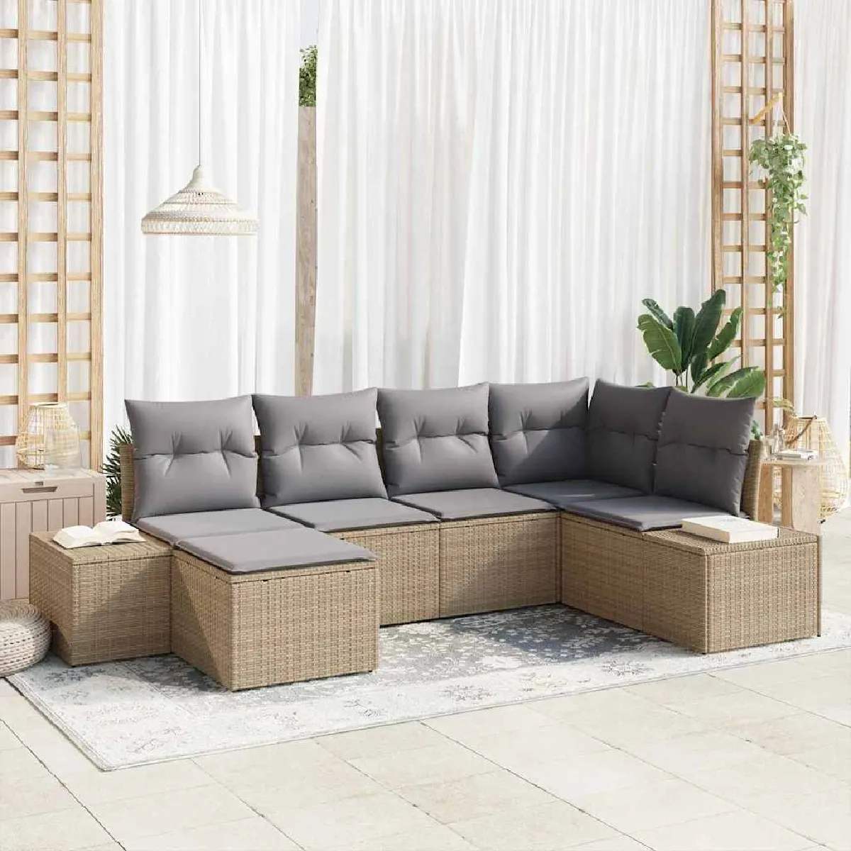 vidaXL Ensemble de canapé de jardin 6 pcs et - vue 10