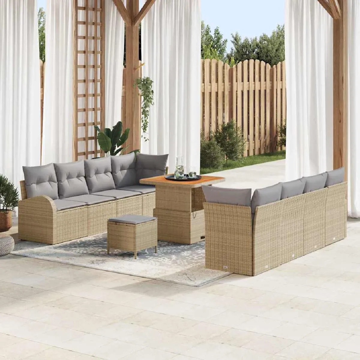 vidaXL Ensemble de canapé de jardin 11 pcs et - vue 5