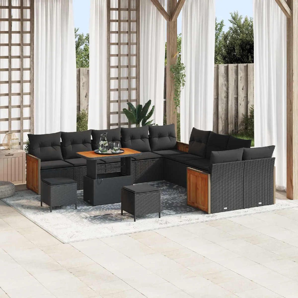 vidaXL Ensemble de canapé de jardin 13 pcs 110 x 55 x 71 cm - vue 7