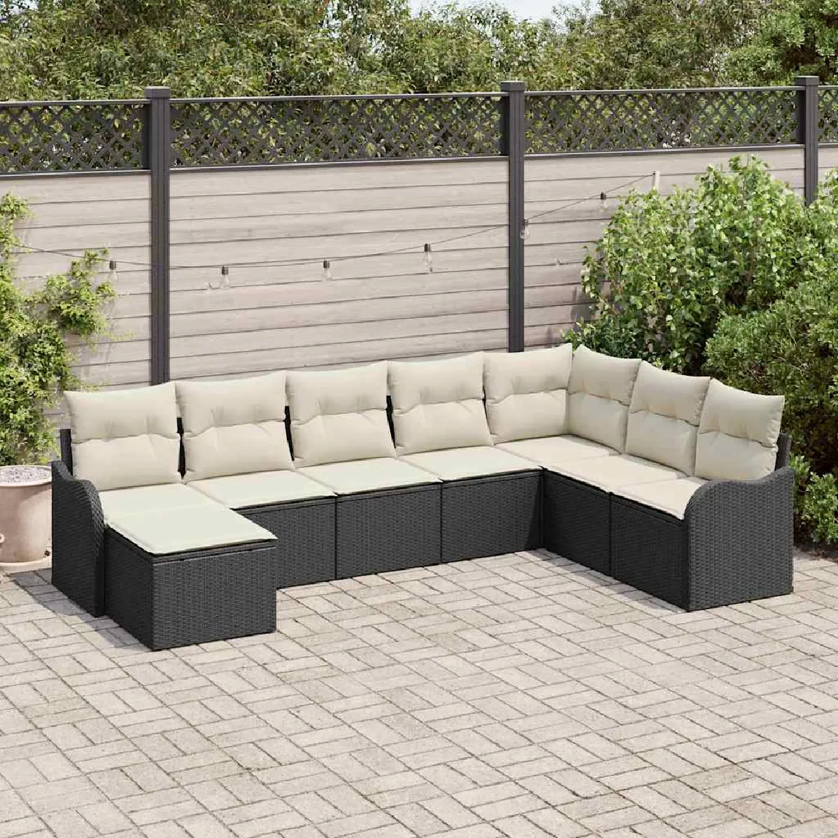 vidaXL Ensemble de canapé de jardin 8 pcs et polyrotin - vue 9