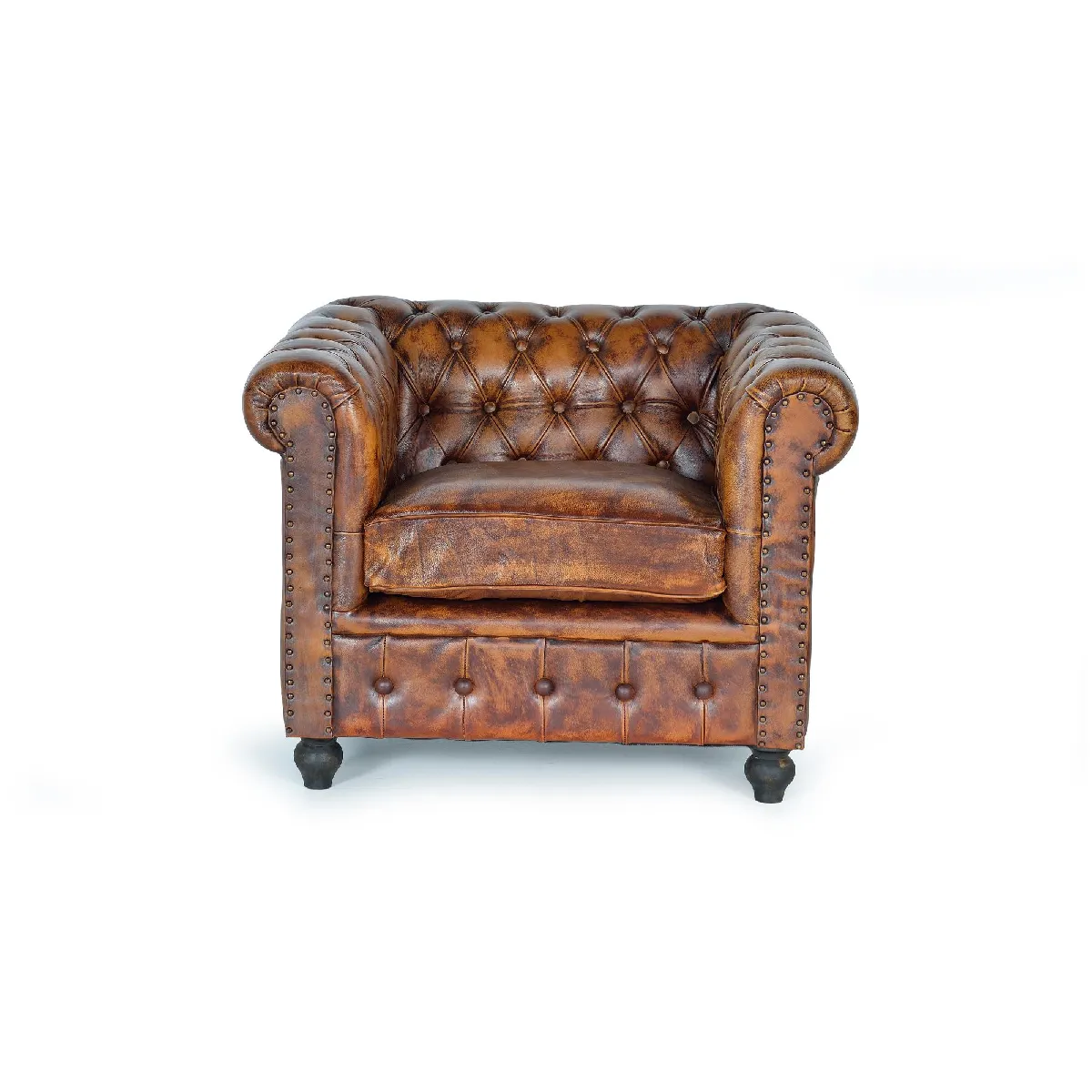 Giner y colomer Fauteuil Chester cuir - Brun