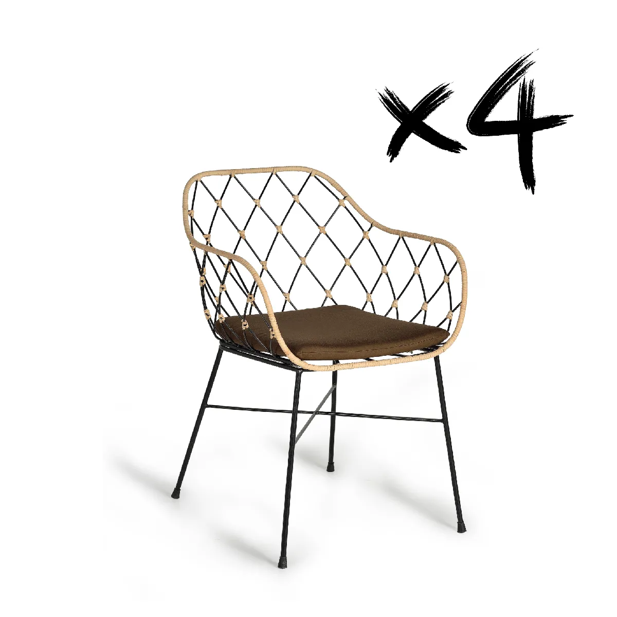 Giner y colomer lot de 2 fauteuils rotin - Beige
