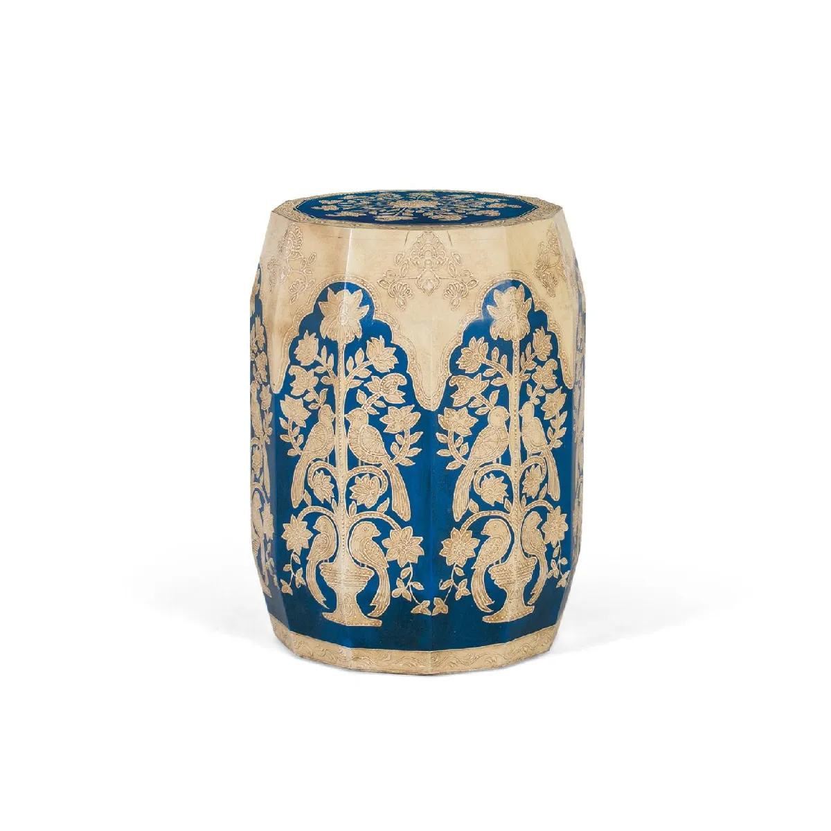 Giner y colomer Tabouret ethnique bois - Bleu