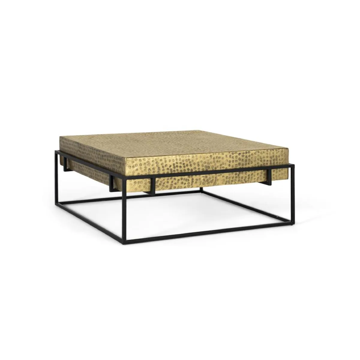 Comparer les prix de Table Basse Carrée Avec Structure En Fer Doré