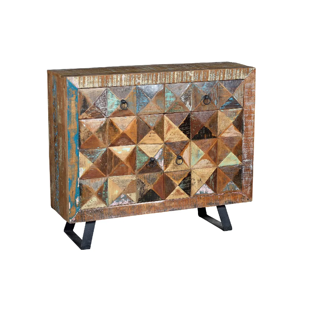 Giner y colomer Commode en bois recyclé - Multicolore