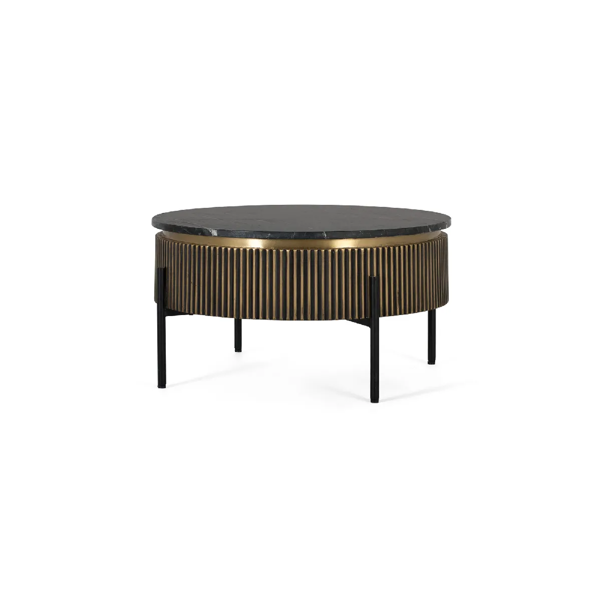 Comparer les prix de Table Basse En Bois Recouverte De Bronze Et Plateau En Marbre