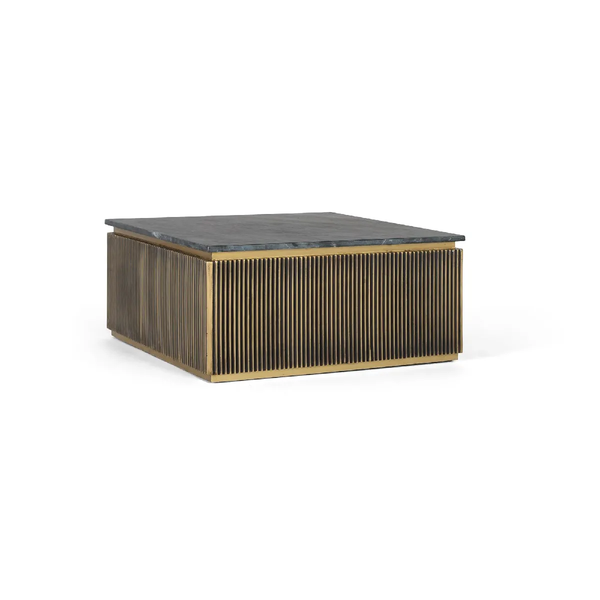 Giner y colomer Table basse carrée marbre - Bronze et noir