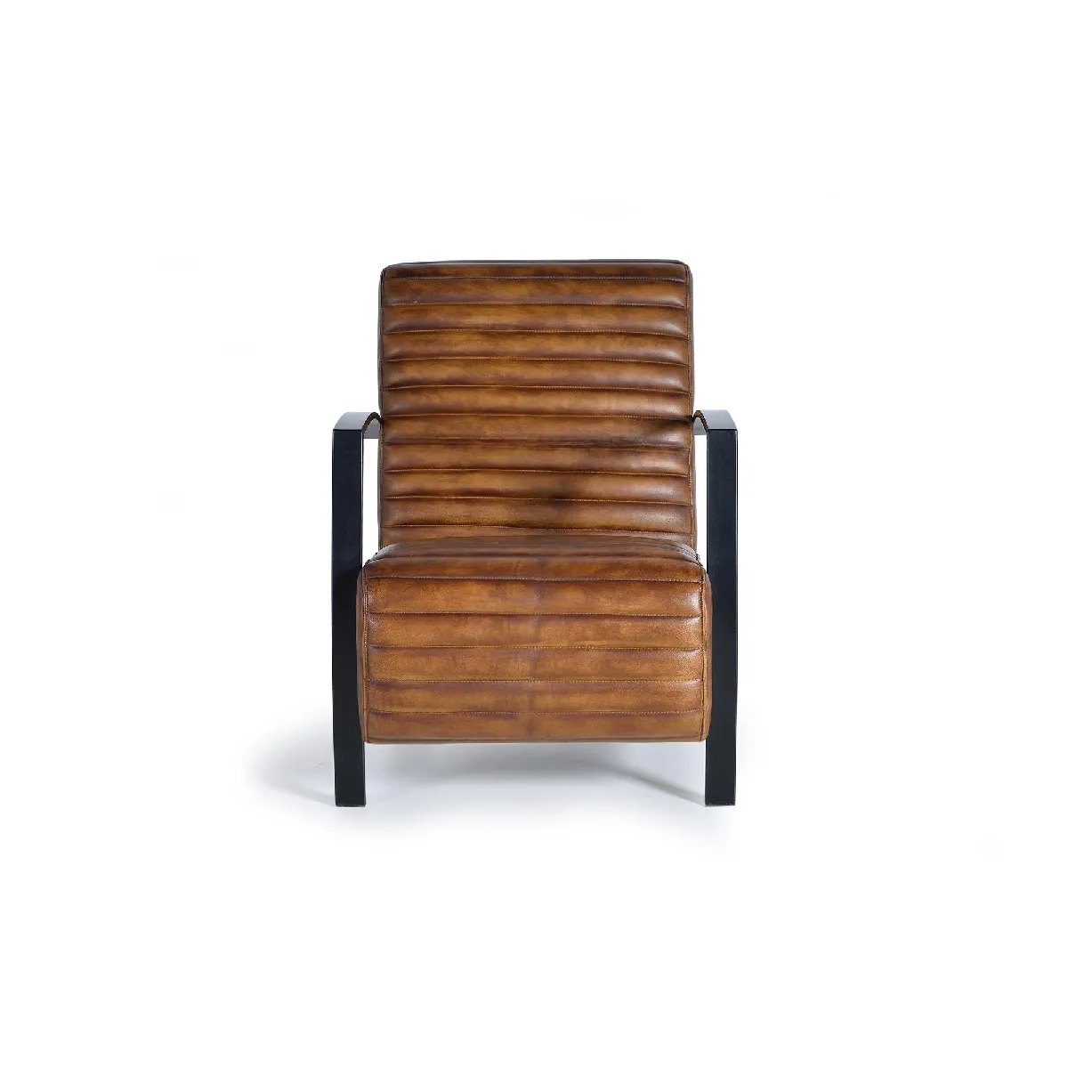 Giner y colomer Fauteuil cuir et métal - Marron