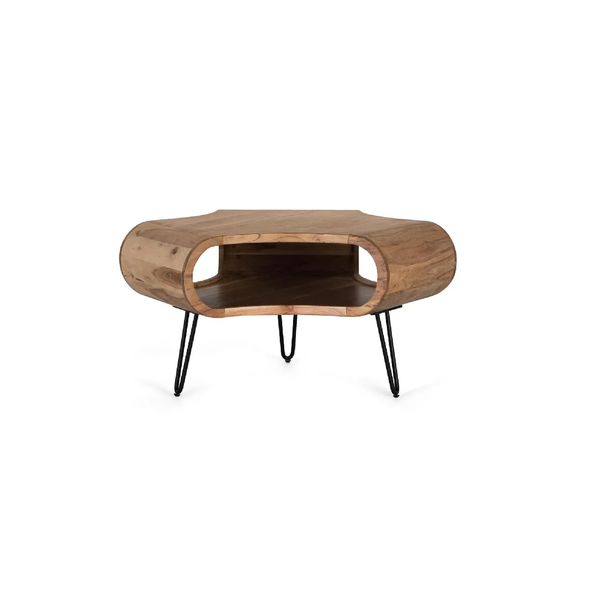 Meilleurs prix pour Table Réalisée À La Main En Bois D'acacia Et Métal 95cm