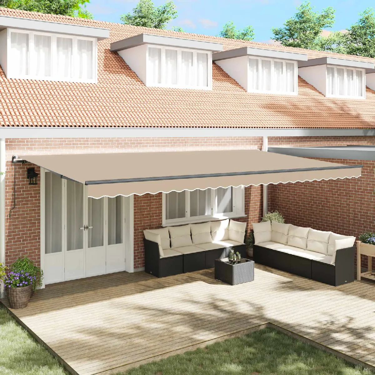 Vidaxl Auvent Rétractable 600 × 300 cm Beige - vue 3