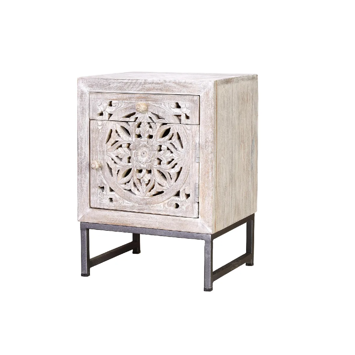 Meilleurs prix pour Table Basse En Manguier Et Pieds En Métal Blanc Et Gris