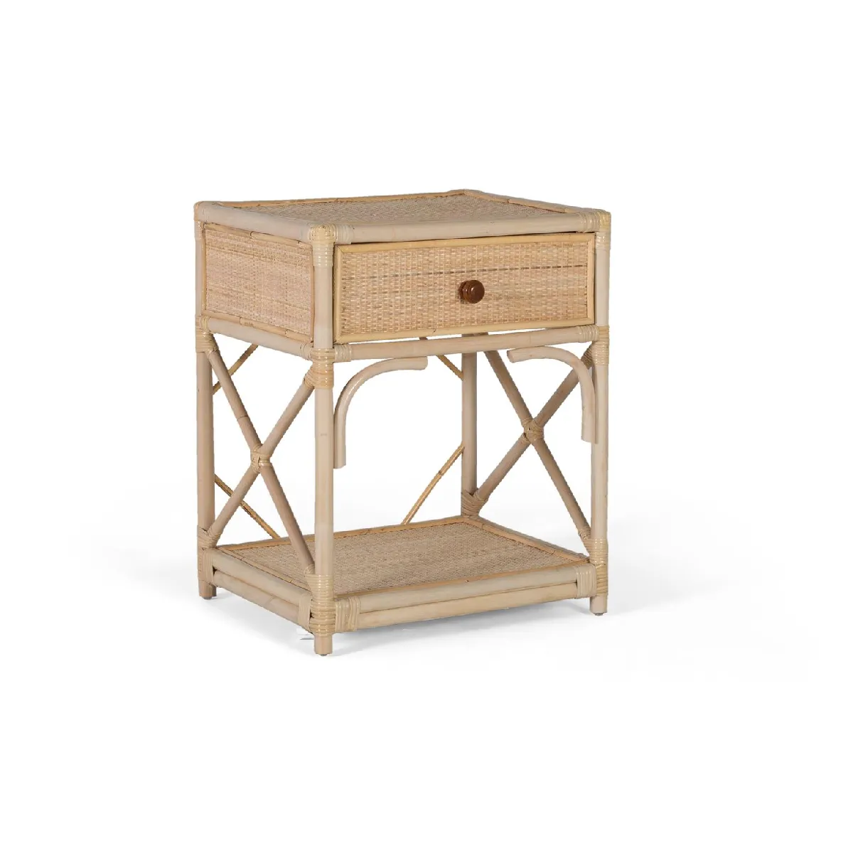 Giner y colomer Table de nuit rotin - Brun