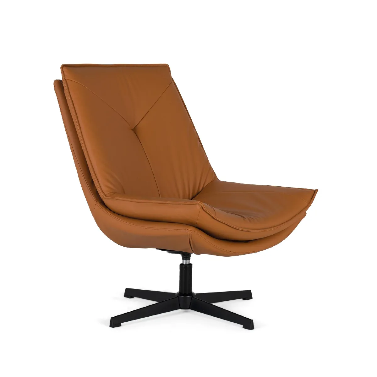 Giner y colomer Fauteuil pivotant en similicuir - Marron