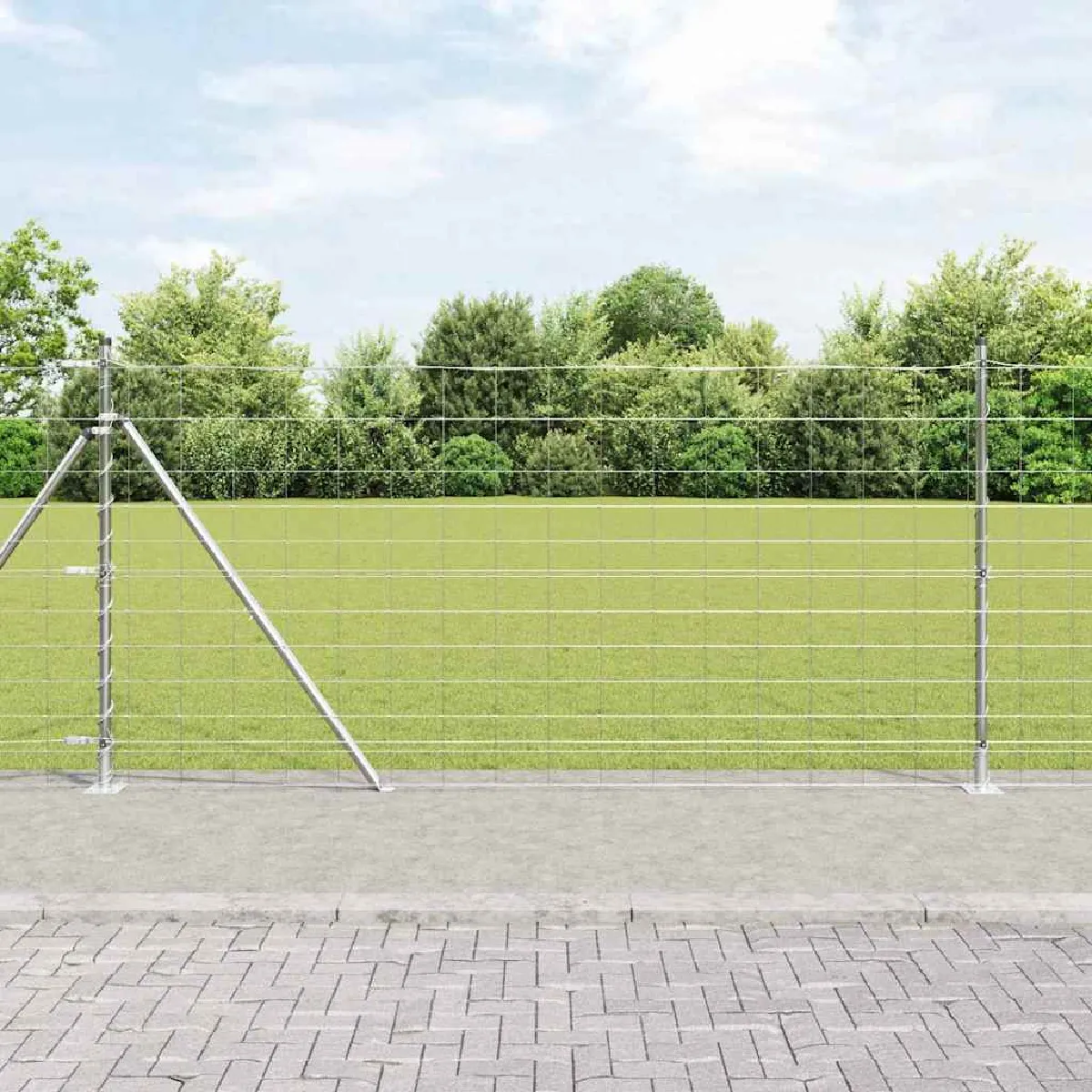 vidaXL Clôture en fil soudé avec base en béton 25 x 1,2 m (l x h)