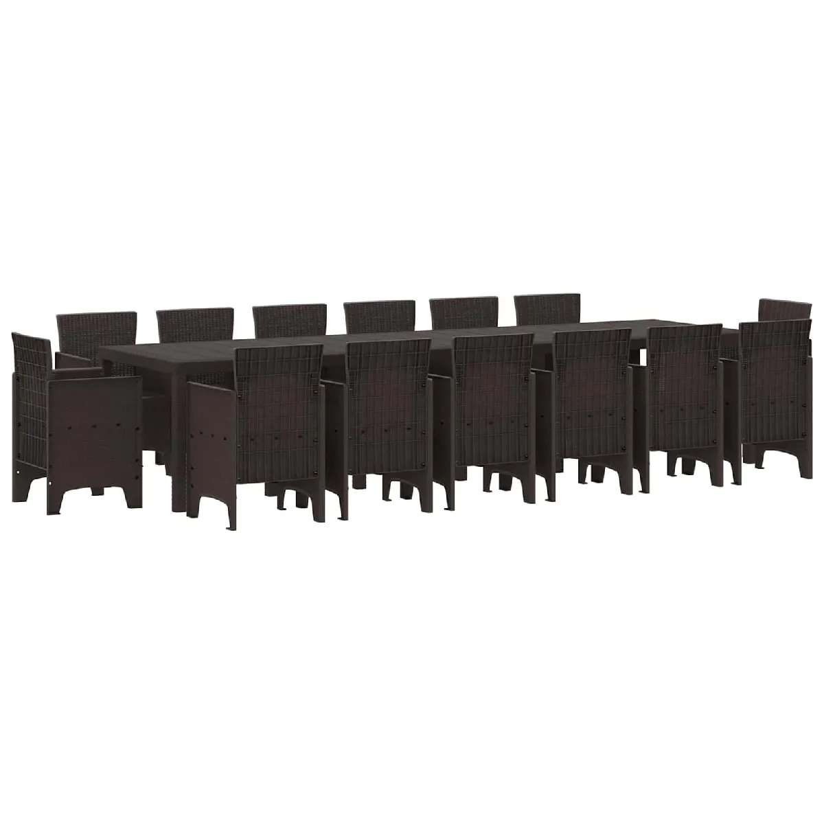 vidaXL Ensemble de salle à manger pour jardin 15 pcs - vue 3