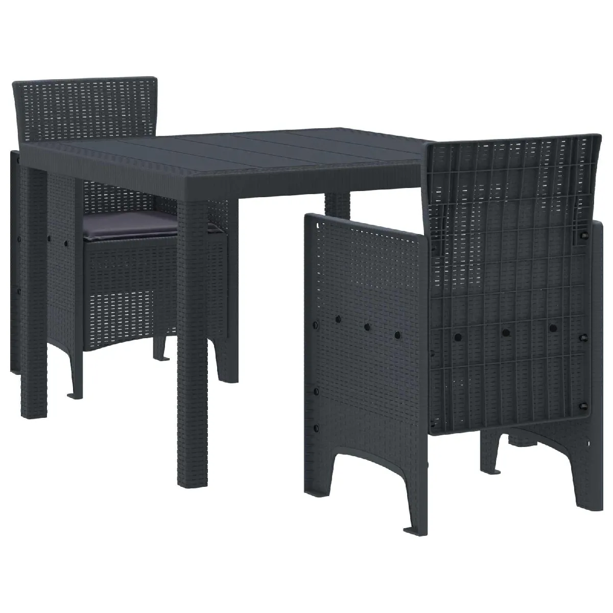 vidaXL Ensemble de salle à manger pour jardin 3 pcs Anthracite