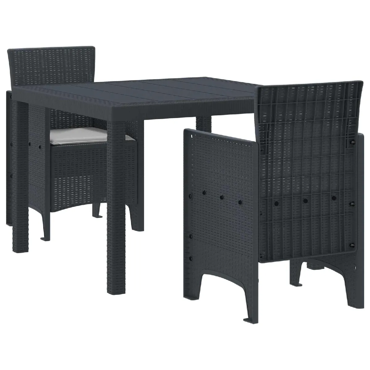 vidaXL Ensemble de salle à manger pour jardin 3 pcs Anthracite