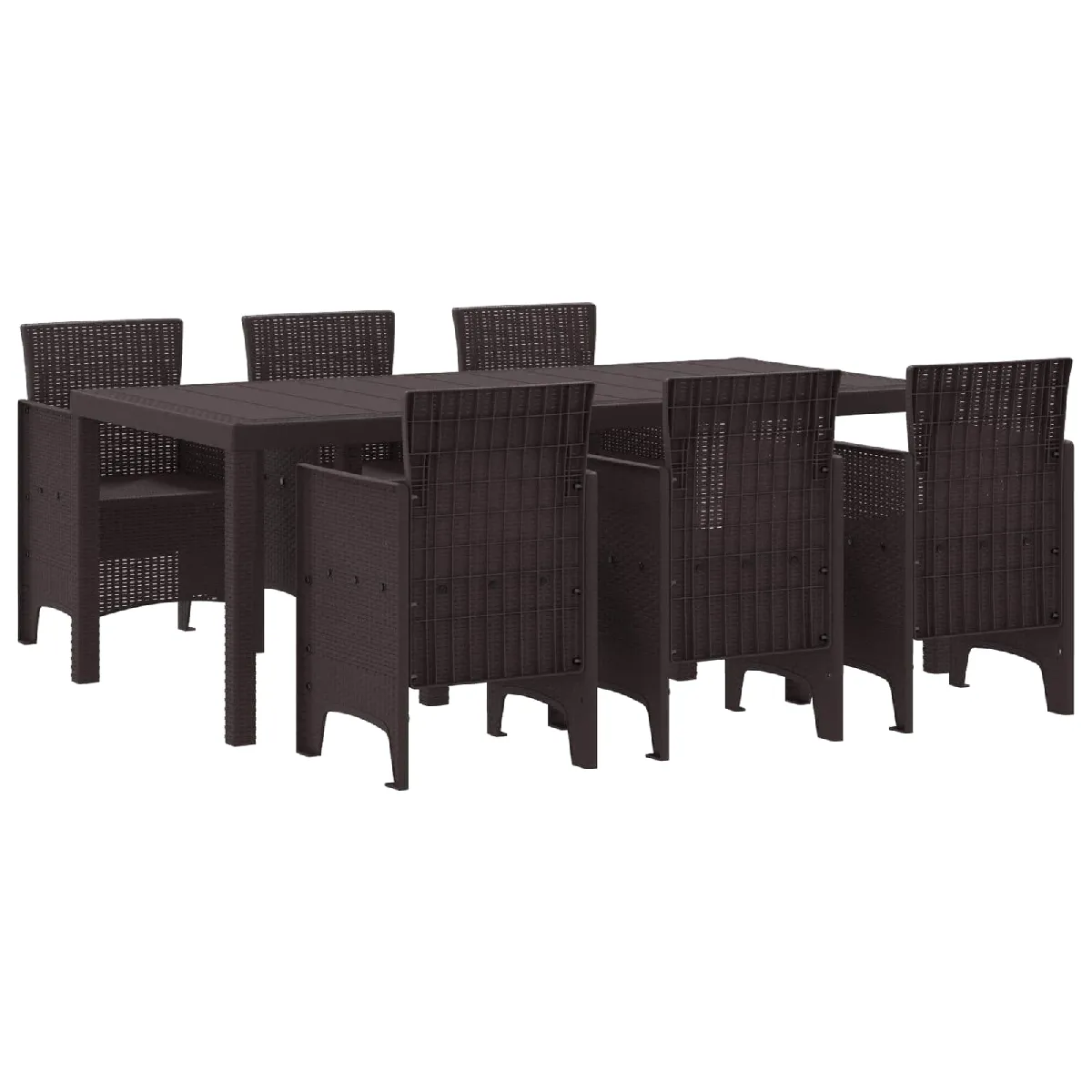vidaXL Ensemble de salle à manger de jardin 7 pièces en aluminium moulé - vue 2