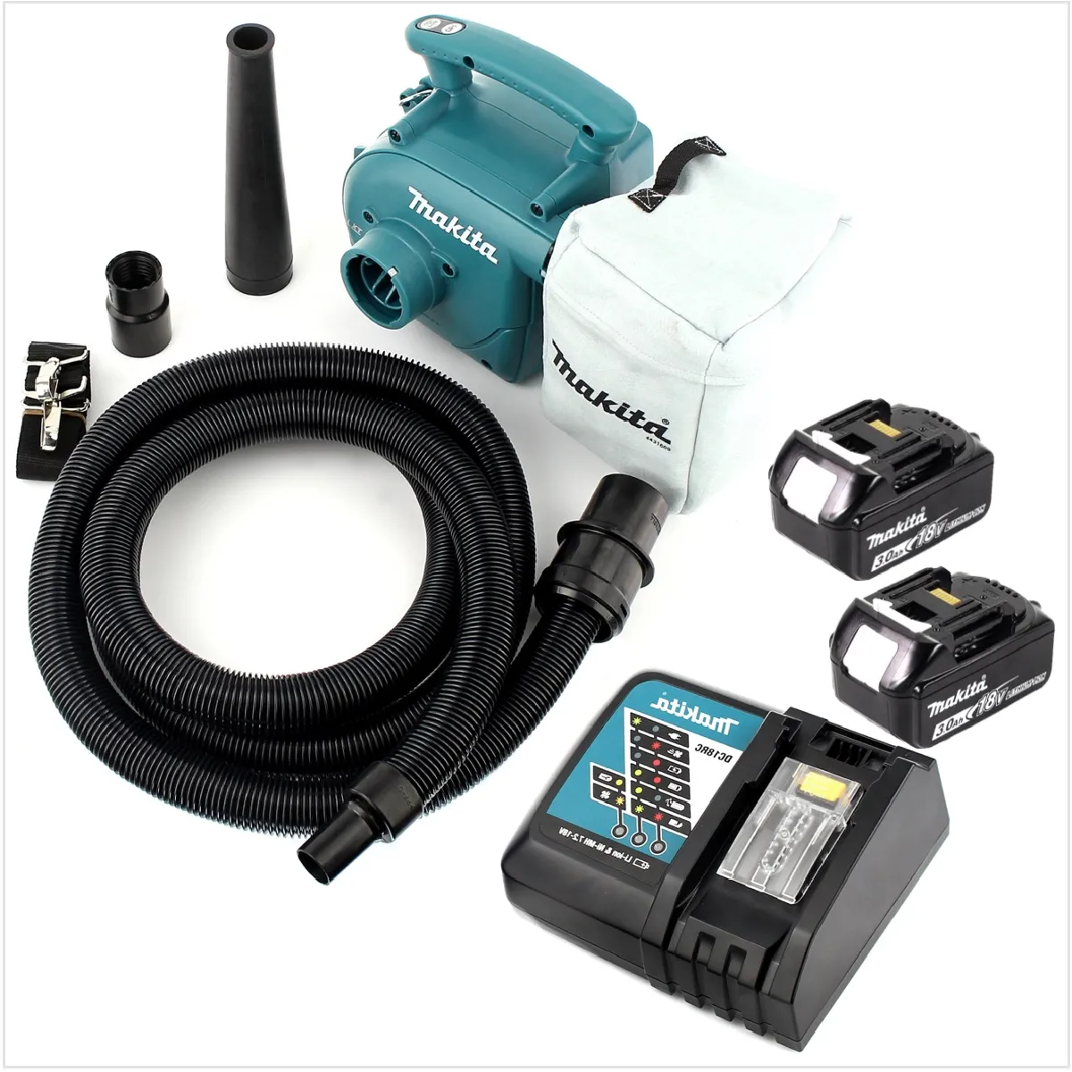 Aspirateur sans fil Makita DVC 350 18V 2x Batterie 3 0Ah Chargeur rapide - vue 2