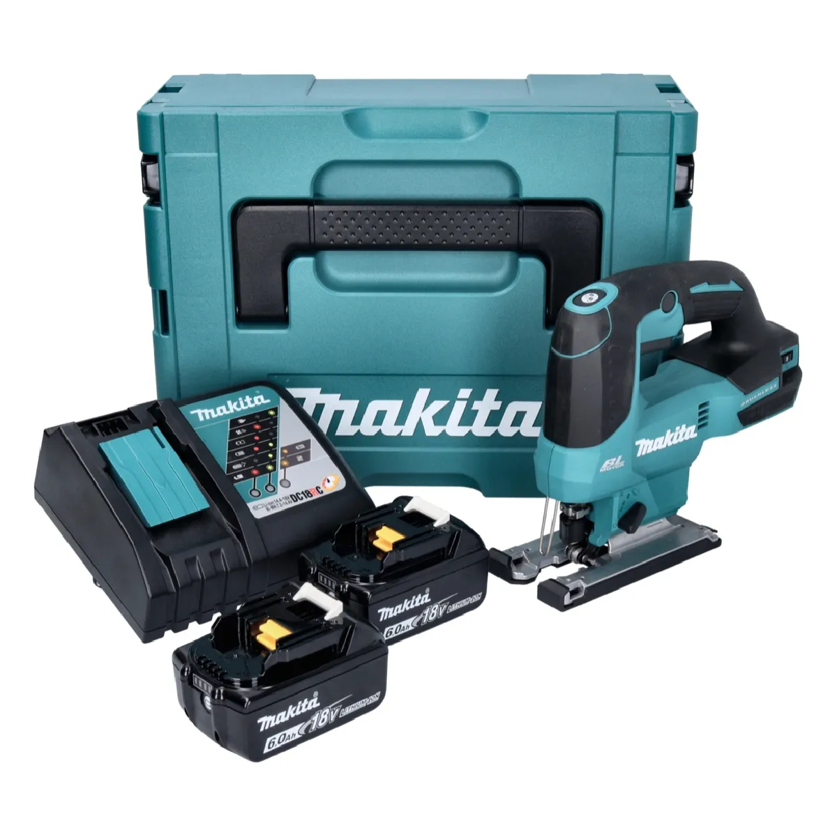 Makita DJV184RGJ Scie sauteuse sans fil 18V Brushless + 2x Batteries 6 0Ah + Chargeur + Coffret Makpac - vue 2