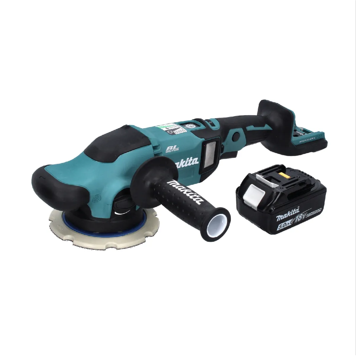 Makita DPO 600 T1 Polisseuse orbitale sans fil 18 V 150 mm XPT Brushless + 1x Batterie 5.0 Ah sans chargeur - vue 2
