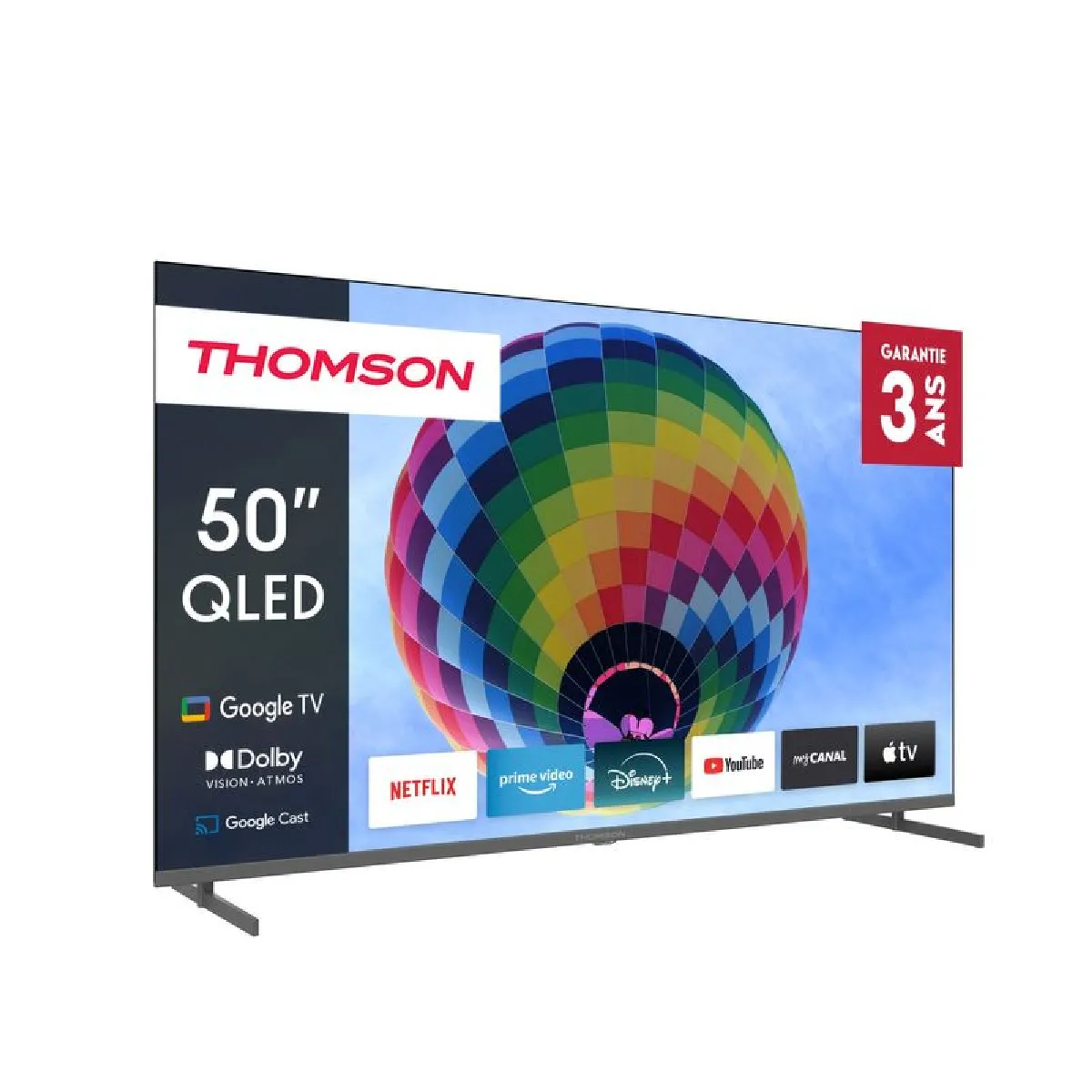 THOMSON 50QG4S14 TV QLED 50 126 cm 4K 3840x2160 HDR 10 Google TV 2xHDMI 2.1 + 2xHDMI 2.0 - vue 5