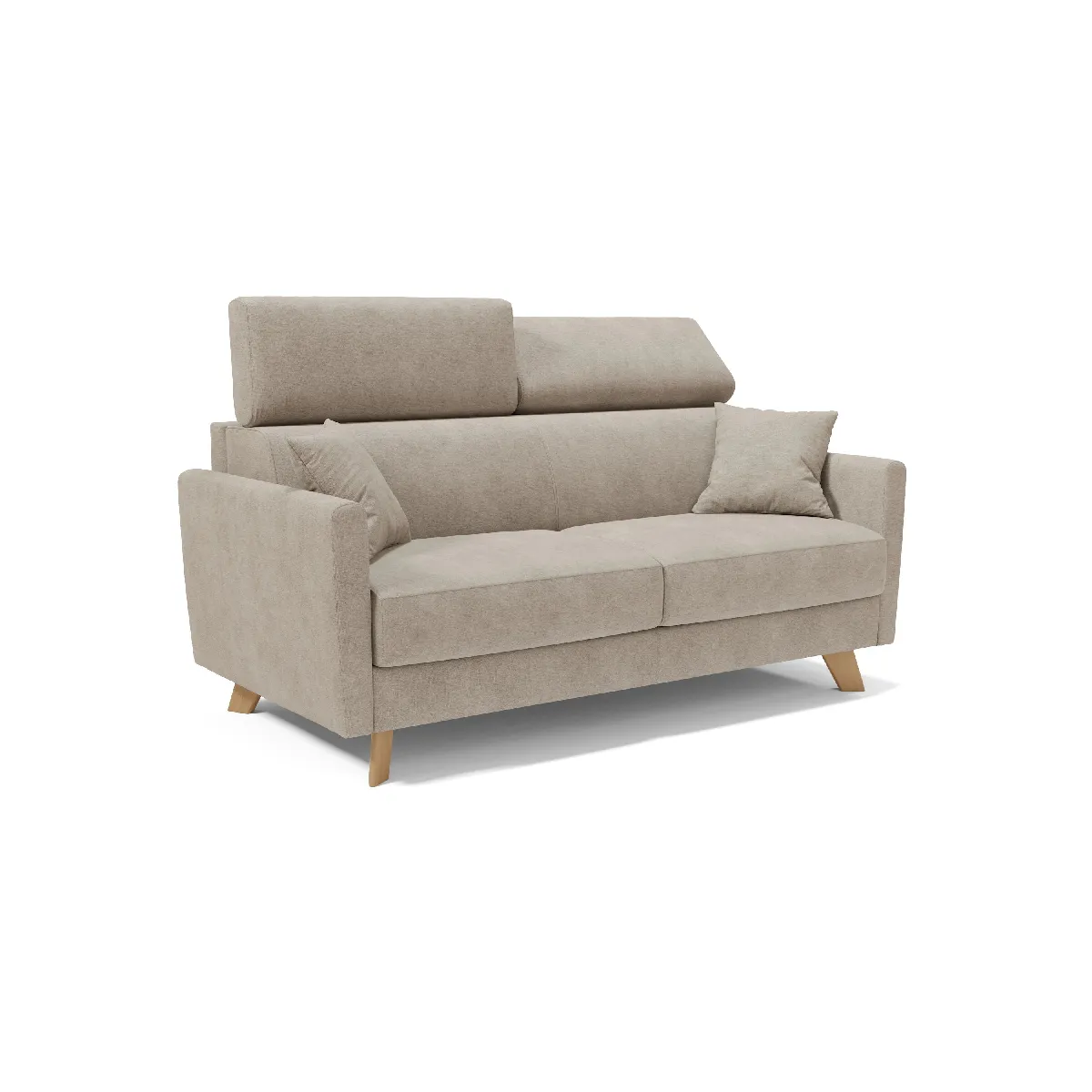 Francy Canapé lit avec têtières réglables 200 cm (mat. 160x197) Beige Francy Canapé lit avec têtières réglables 200 cm (mat. 160x197) Beige