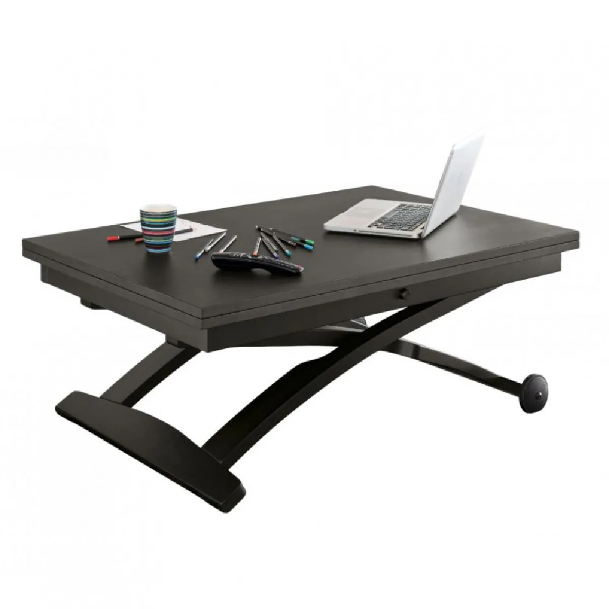 Meilleurs prix pour Table basse relevable extensible italienne MASCOTTE Graphite 105 x 70/140 cm