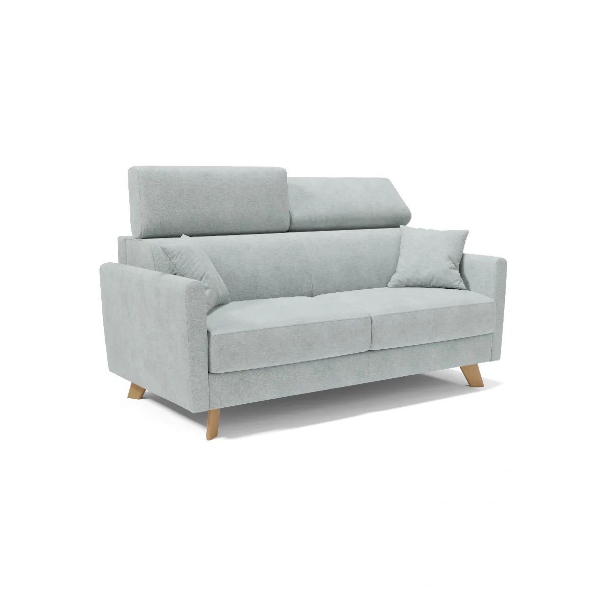 Francy Canapé lit avec têtières réglables 160 cm (mat. 120x197) Vert Clair Francy Canapé lit avec têtières réglables 160 cm (mat. 120x197) Vert Clair