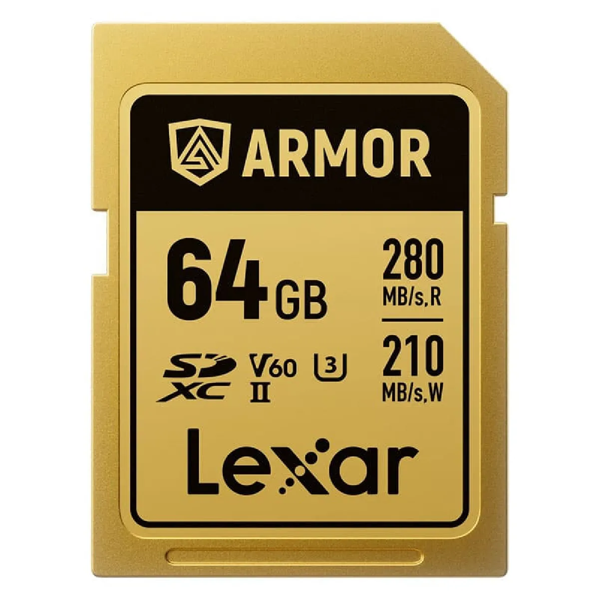 LEXAR  Carte SDXC Pro Gold Series ARMOR UHS-II 64Go V60 IP68 Stainless Steel R280/W210