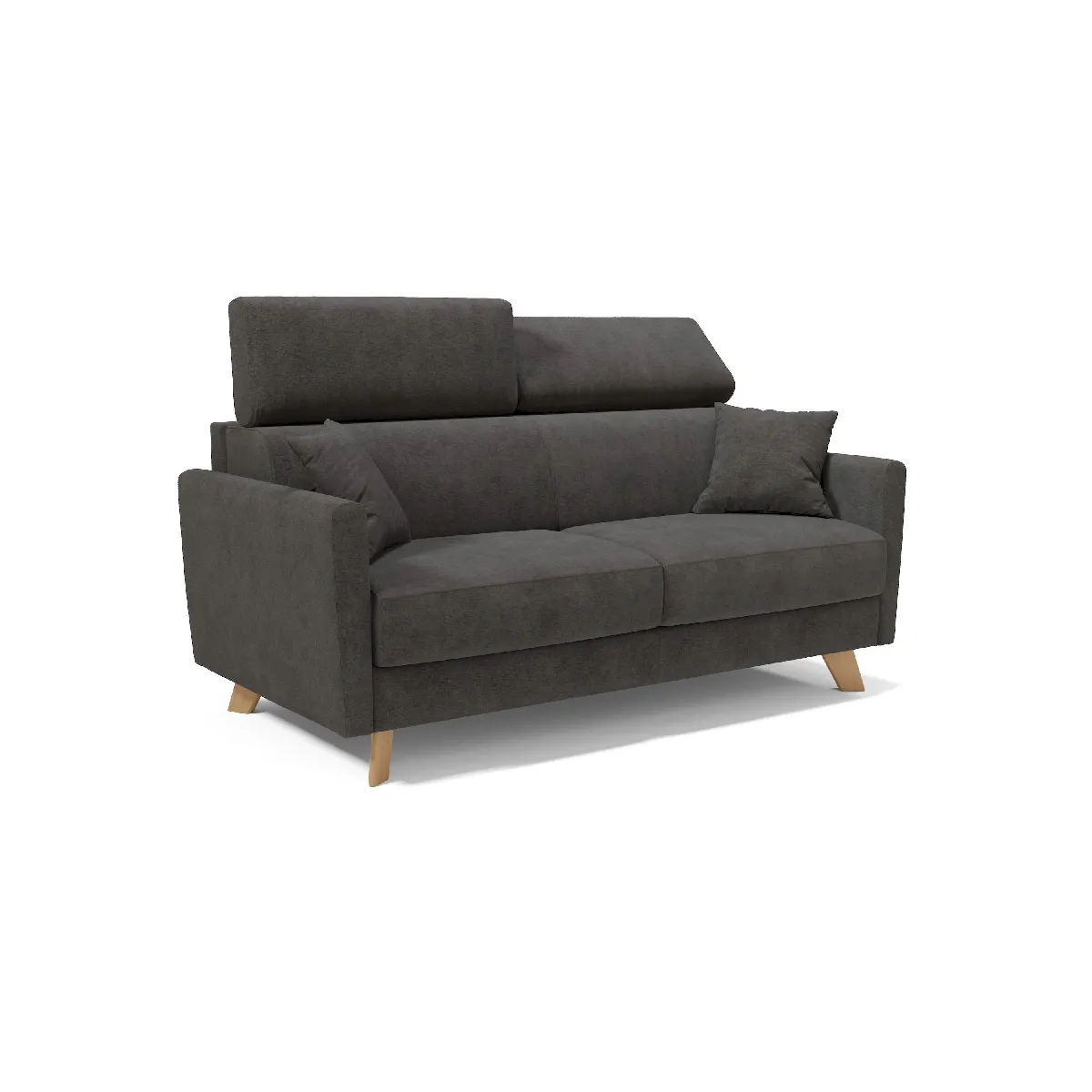 Francy Canapé lit avec têtières réglables 160 cm (mat. 120x197) Anthracite Francy Canapé lit avec têtières réglables 160 cm (mat. 120x197) Anthracite