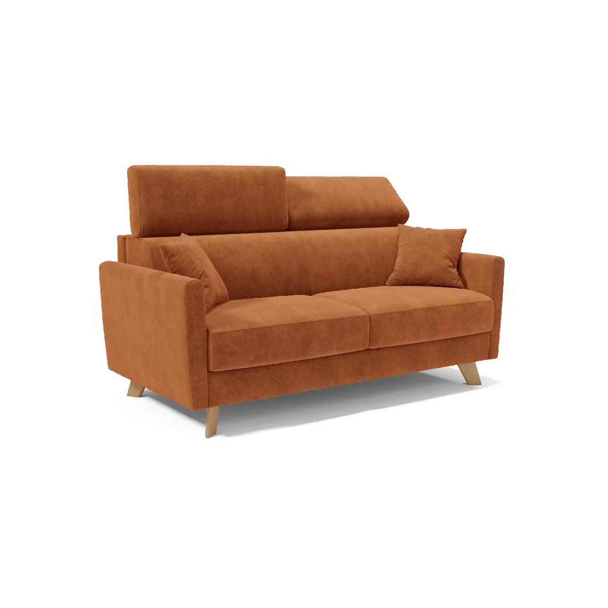 Francy Canapé lit avec têtières réglables 160 cm (mat. 120x197) Orange Francy Canapé lit avec têtières réglables 160 cm (mat. 120x197) Orange