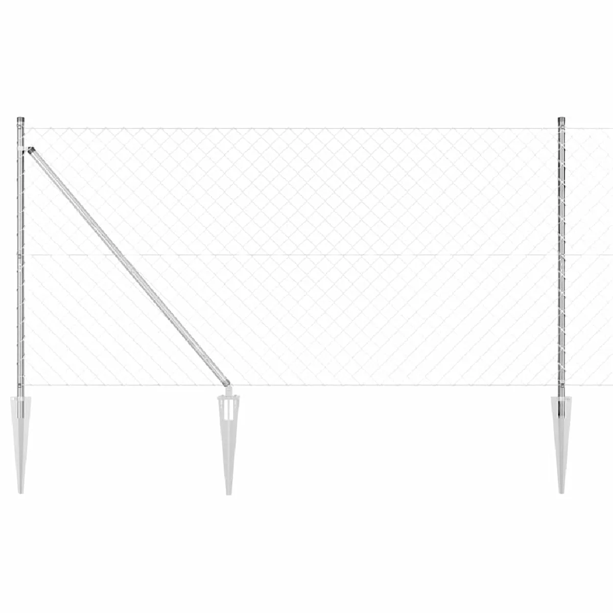 vidaXL Clôture en fil soudé avec pointes 10 x 1,4 m Argenté Maille